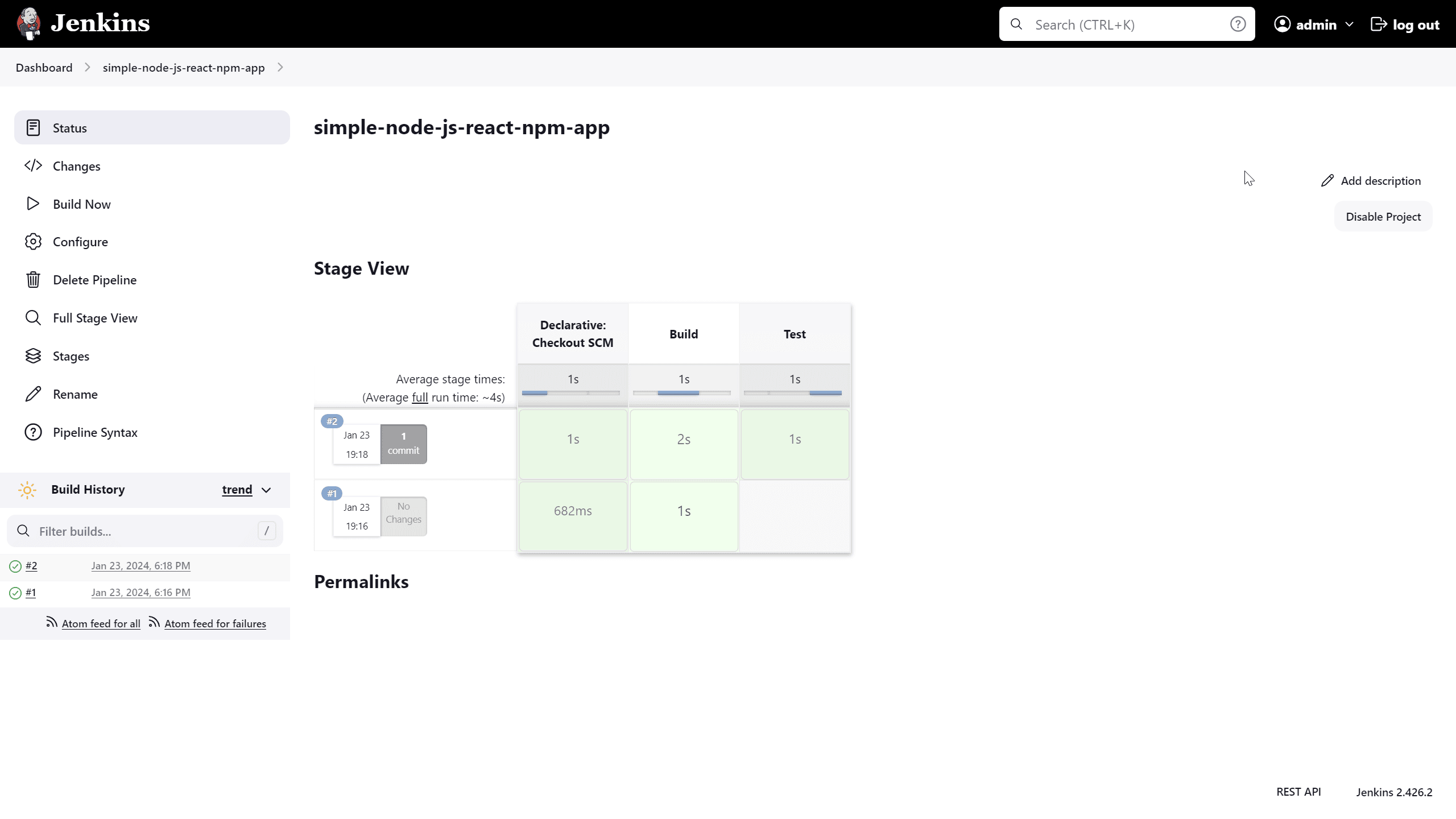 Test stage